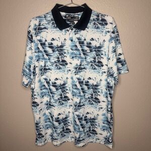 Oakley Mens Golf Polo Shirt Hydrolix Abstract Floral Print XL